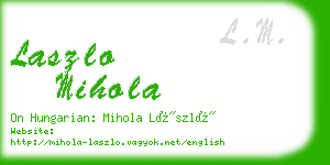 laszlo mihola business card